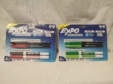 Expo 8ct Fine Mixed 4 Dry / 4 Wet Erase Marker Black/Red/Green , NEW
