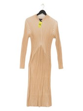Karen Millen Bodycon Midi Dress L in Tan