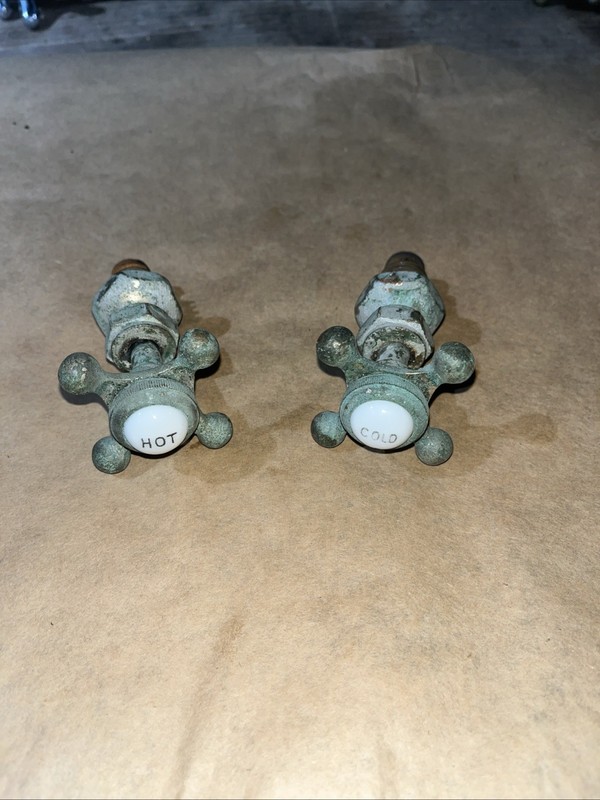 Vintage Antique Faucet Hot Cold Tap Sink Bathroom Salvage
