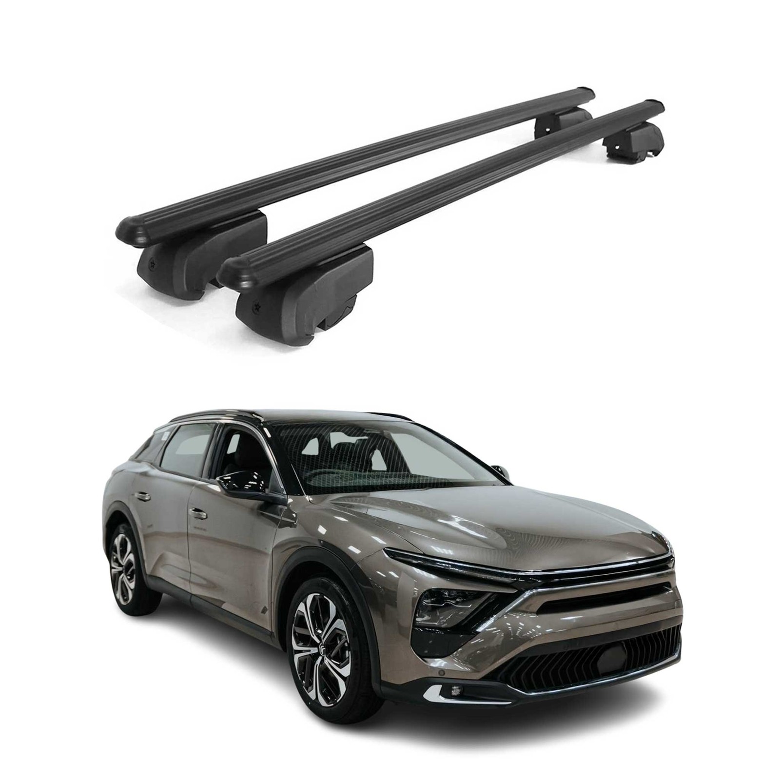 Barres de toit alu noir Citroen C5 X I pour vos sorties en famille
