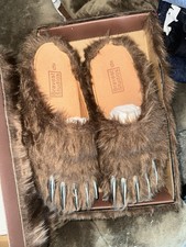 Bravest Studios Bear Claw Men's Size US 15 Mules Brown Faux Fur Slip-On Slippers