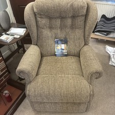 Sherborne Rise and Recliner Chair In Full Working Order - Beige Button Back
