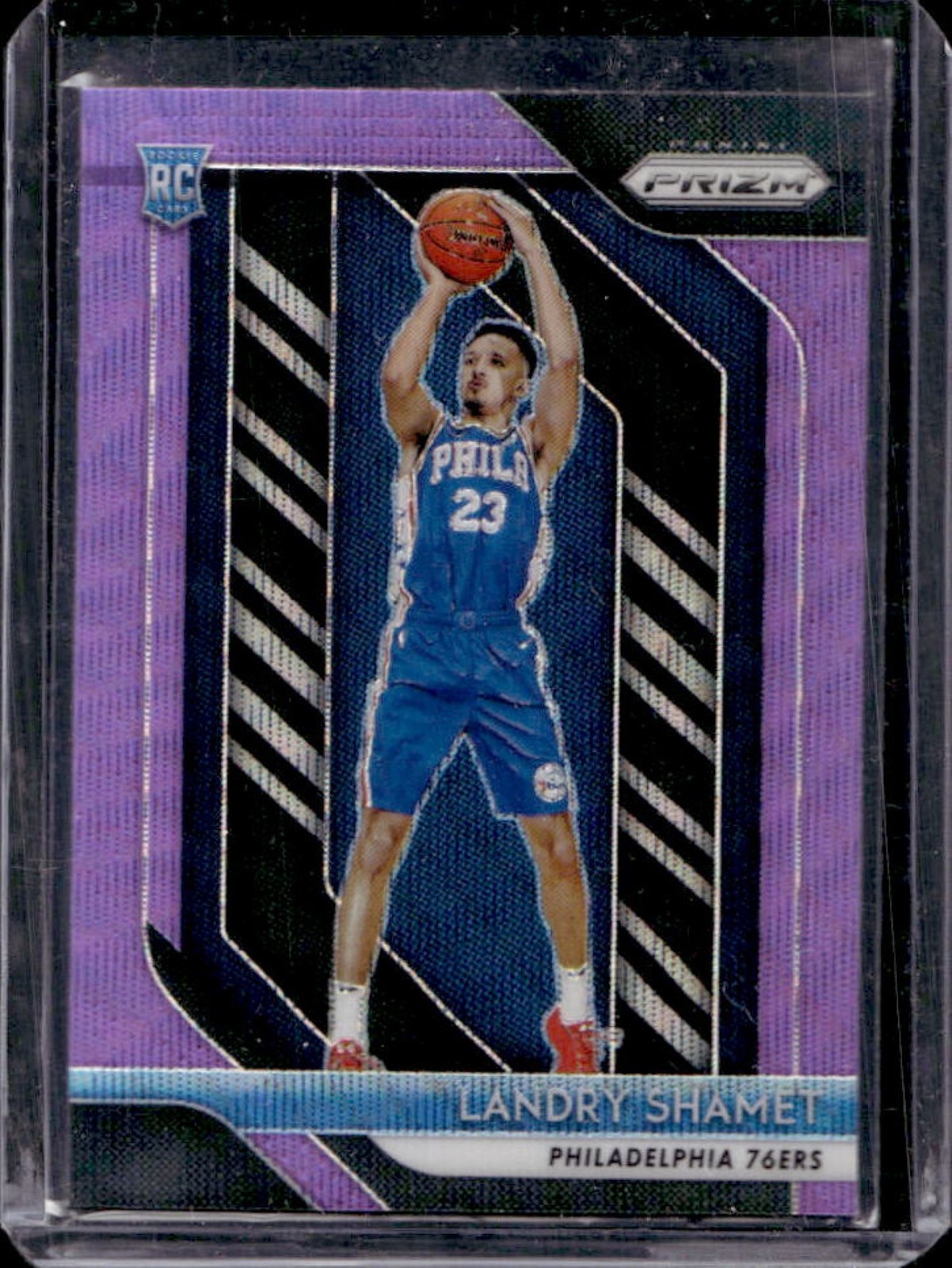2018-19 Prizm Landry Shamet Prizm Purple Wave Rookie RC #199 76ers