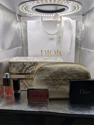 Dior Makeup Set Lip Oil Rosy Blush Five Color Shadow W/Gift Bag -Free Gift Box