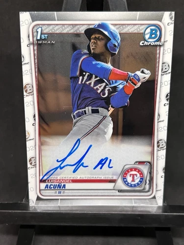 Luisangel Acuna 2020 1ST BOWMAN CHROME AUTO #CPA-LA TEXAS RANGERS See Photos