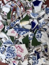 Mosaic Pottery Pieces Shards Art Crafts Mixed Lot Vintage Antique China  1.5KG