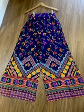 Vintage 70s Alex Coleman Psychedelic Palazzo Pants, Wide Leg Ultra High Rise