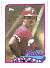 RICKY JORDAN 1989 TOPPS ROOKIE CARD NEAR MINT+/NEAR MINT CONDITION. rookie card picture