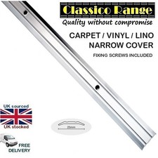 NARROW LINO / CARPET EDGE  - Silver 900mm / 3 foot DOOR BAR THRESHOLD TRIM