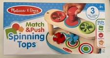 Melissa  Doug Match  Push Spinning Tops Baby Toy 2 New in Box
