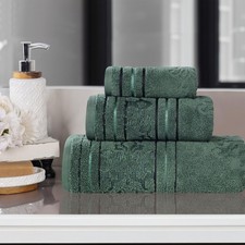 Superior Cotton 3 Piece Towel Set 1 Bath 1 Hand 1 Washcloth/Face Towel Quick