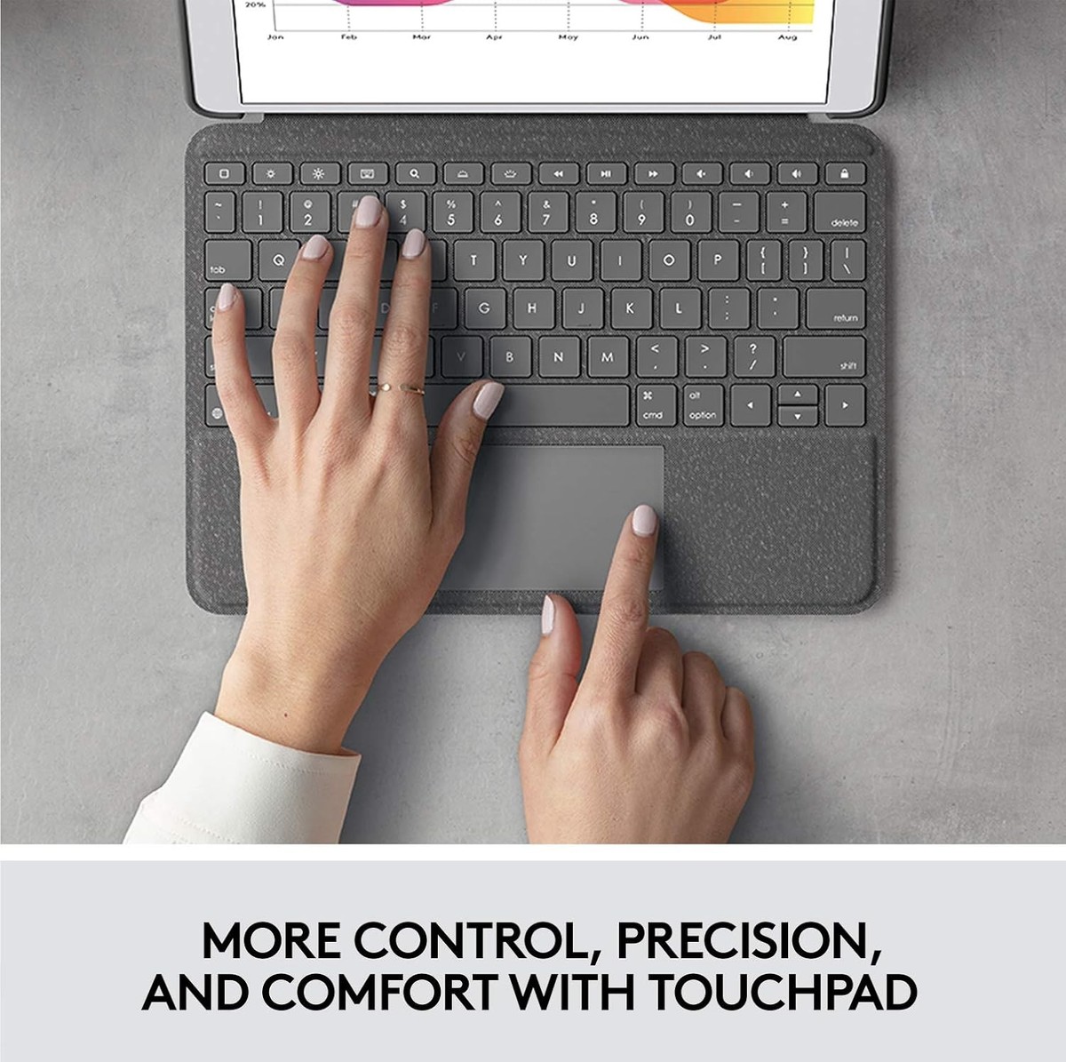Logitech Iris Keyboard Case for iPad 7th 8th 9th Gen Graphite 996