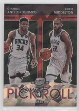 2021 Contenders Optic Pick n Roll Red Cracked Ice Prizm Khris Middleton #2 7y2
