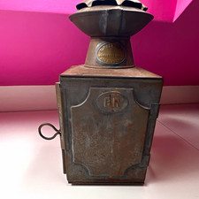 British Rail Guards Van Tail Lamp Oil Lantern Metal & Glass Hinged Door