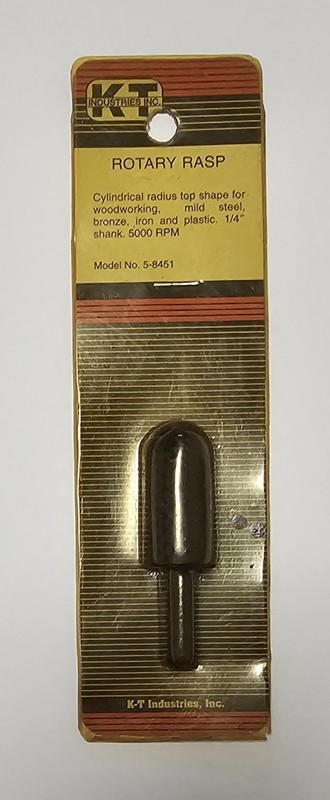 KT Industries 5-8451 Cylindrical Radius End Rotary Rasp 1/4" Shank