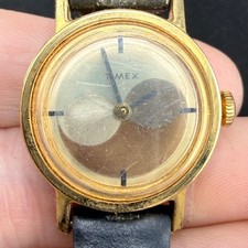Vintage Timex Watch Yin Yang Gold Tone Black ...