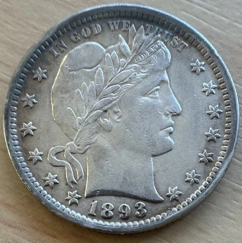 1893 Barber Quarter Silver Coin