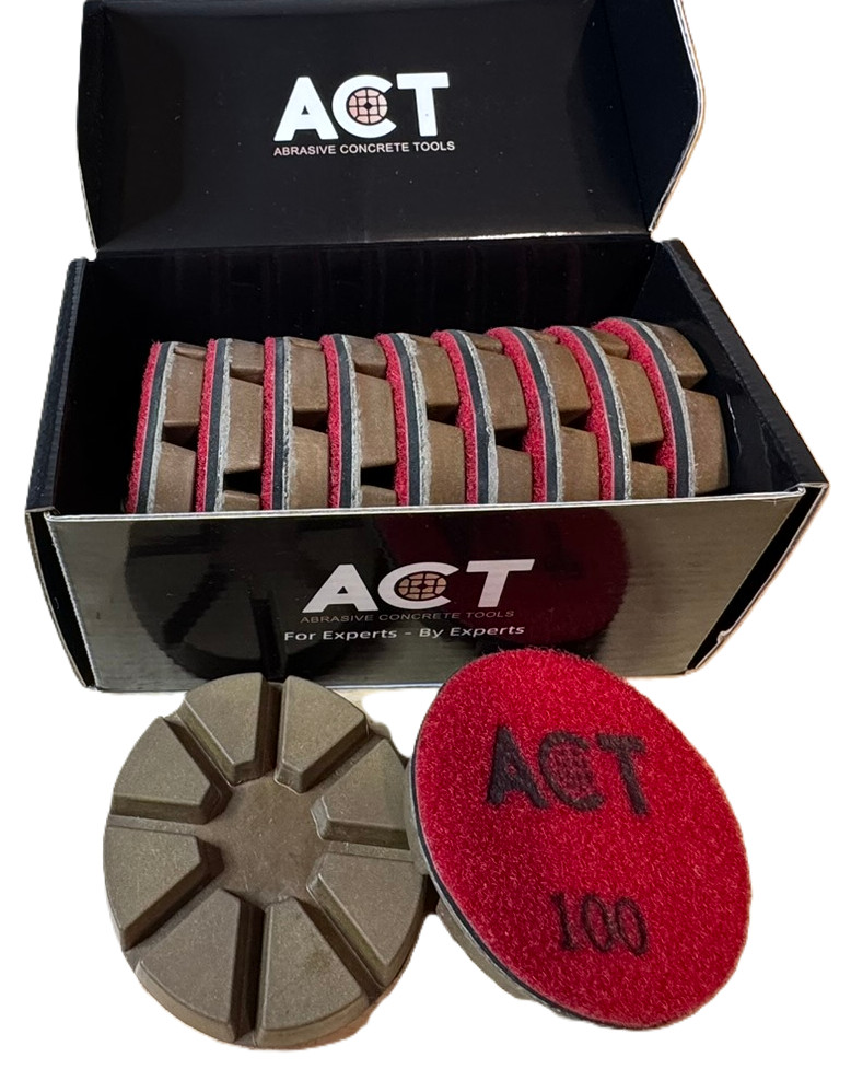 3" 100 Grit Semi-Metal Diamond Polishing Pads &ndash; Concrete (