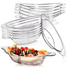 12 Pack Acrylic Banana Split Boats, 6 Oz Ice Cream Sundae Serving Dish, Reusa...