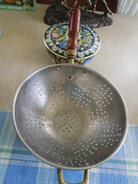 Vintage Copper & Brass Colander with Wooden Handle ~ FREE SHIP~
Opens in a new window or tab