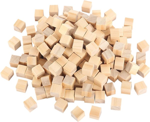 500 StüCk Holz WüRfel 10Mm Kleine HolzwüRfel NatüRliche Blanko Diy HolzblöCke Ho-image
