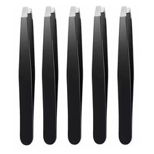 CNK Wholesale Stainless Steel Black Eyebrow Tweezer with Slant and Flat Point