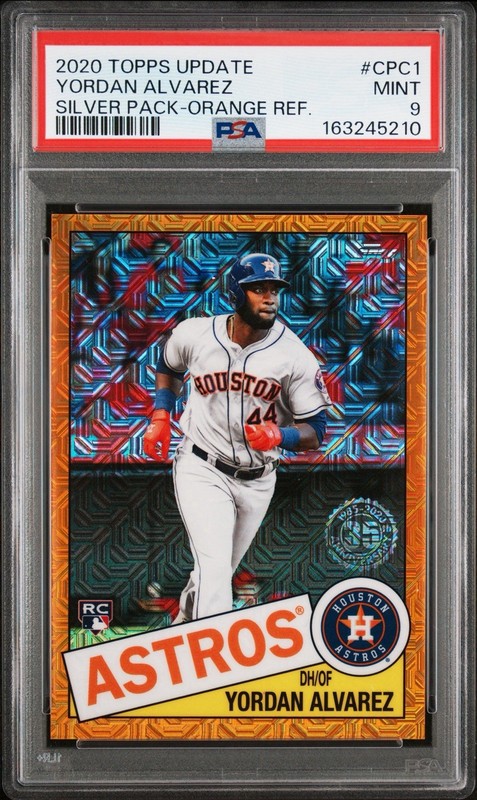 2020 Topps Update Silver Pack Orange 14/25 RC Yordan Alvarez PSA 9 Pop 2
