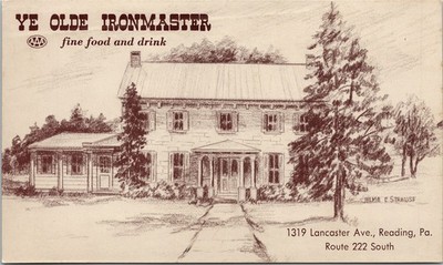 Ye Olde Ironmaster Restaurant Reading Pennsylvania PA Unposted Postcard