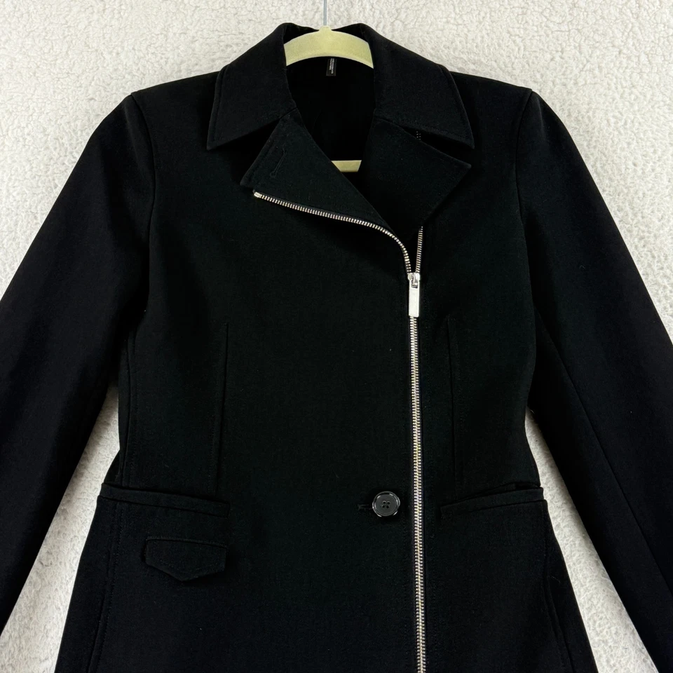 Blazer Helmut Lang Asimétrico Cremallera Técnica Elastizado Mujer Talla 0 Negro LS Foto 2 de 4