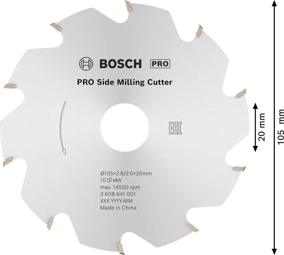 Bosch PRO Scheibenfräser, 105×20×2,8 mm, 10 Zähne - Bild 4 von 4