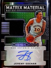 2024-25 Panini Obsidian #MM-JSS Jeremy Sochan Matrix Material Autos #/99