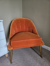 Burnt Orange Velvet Occasional Chair