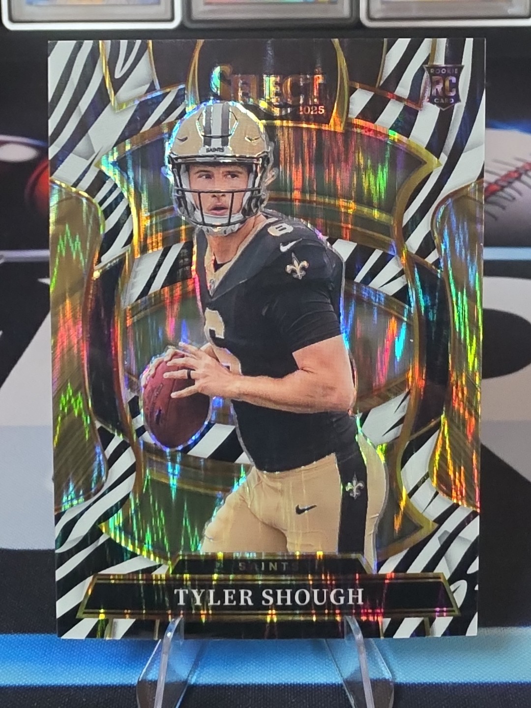 2025 Panini Select Tyler Shough #41 Zebra Prizm Rookie