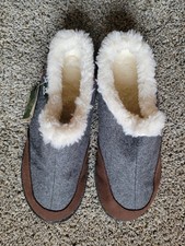 Kamik Cabin Women  s Slip-On Slippers Gray/Brown Faux Fur Lined US 9 Rubber