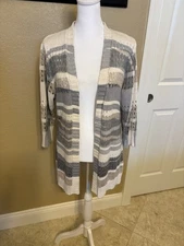 Vintage Norm Thompson Open Front Knit Cardigan, Size Small, 90s