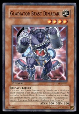 Yu Gi Oh! Gladiator Beast Dimacari GLAS EN023 GLAS 1st Edition 2 Card Lot Regula