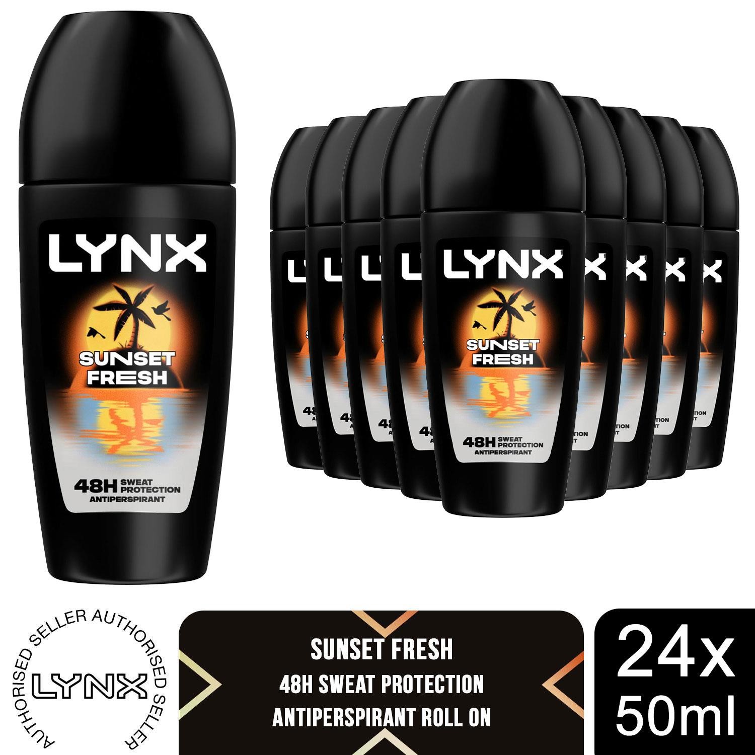 Lynx Anti- Perspirant Roll On Sunset Fresh with 48H Sweat Protection 50ml, 24 Pk