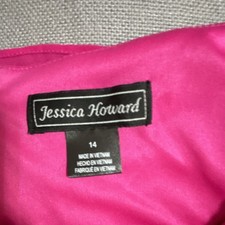 Jessica Howard Pink Rhinestone Accent Long Dress Women Size 14 Solid