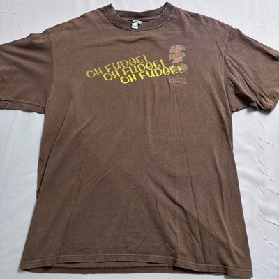 Anvil ''A Christmas Story Oh Fudge'' Brown Graphic Men's T-Shirt XL Short Sleeve