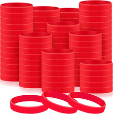 200-Piece Blank Silicone Rubber Wristbands Bracelets - Bulk Elastic Silicone Wri