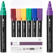 Mr. Pen Chalk Markers - 6 Pack Assorted Colors, 8 Labels, Liquid Chalk Pens for