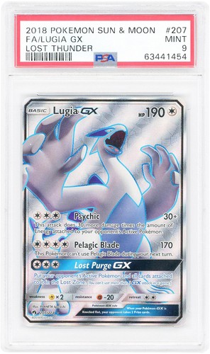 Lugia GX 2018 Pokemon Lost Thunder Ultra Rare #207 PSA Authenticated 9 Card