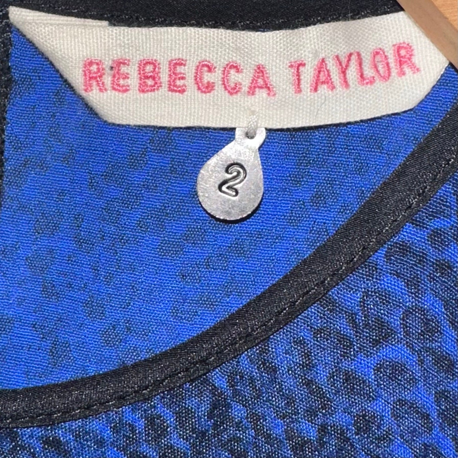 Rebecca Taylor Python Silk Combo Cobalt Blue Spli… - image 3