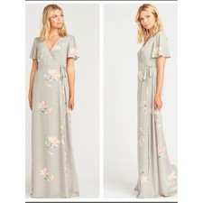 Show Me Your Mumu Sophia Wrap Dress - Grey/ Floral - Large