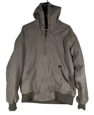 Dri Duck Mens Full Zip Heavyduty Jacket Long Sleeve Pockets Size L Brown