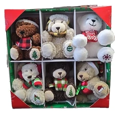 NIB 12 Piece Hugfun International 4.5" Bear And Animal Plush Ornaments Costco