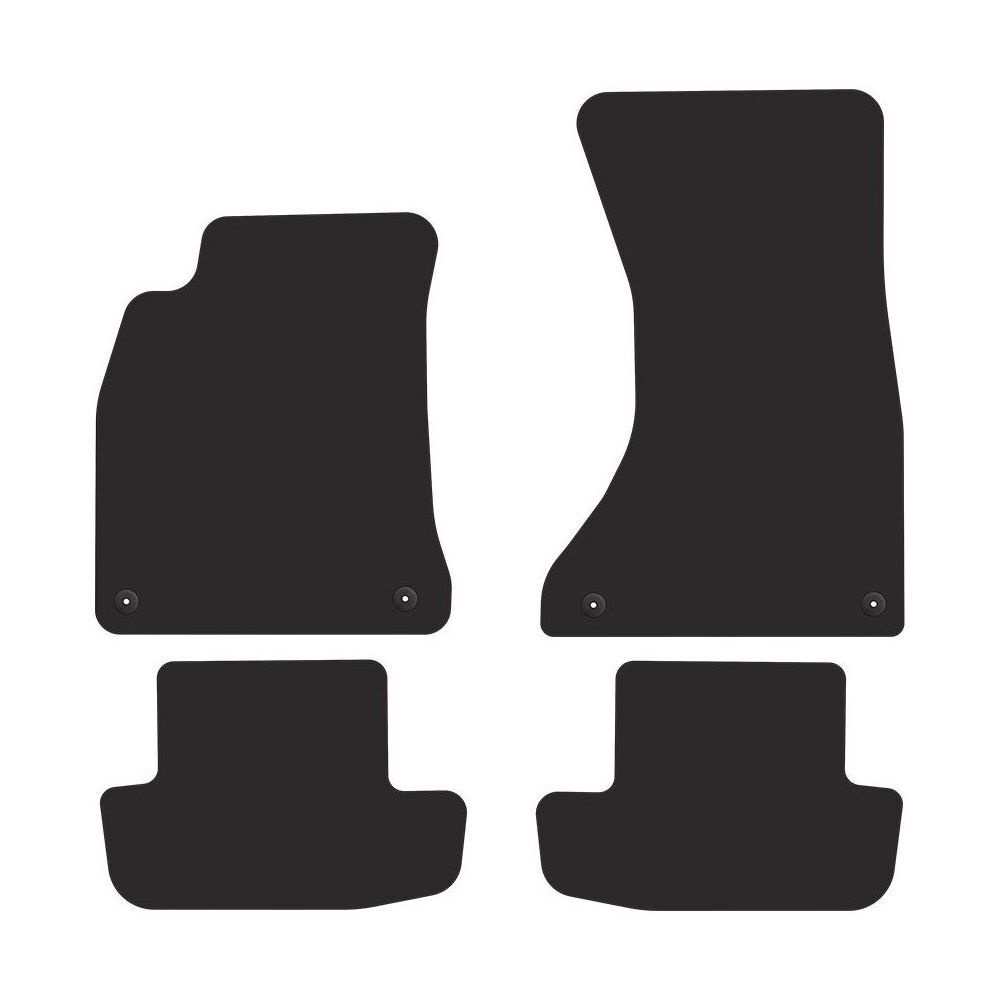 Tapis de sol velours Audi A5 8T 2007-2016 avec bordure cuir rouge sur mesure