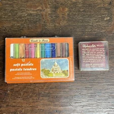 VINTAGE CONTE A PARIS 12 SOFT PASTELS Used Alphacolor Brilliants Red