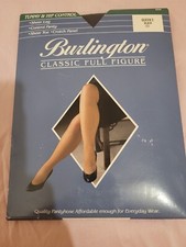 Vintage Burlington Classic Full Figure Pantyhose Queen 2 Basic Sheer Black