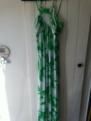 Blue Papaya Floor Length Maxi Dress Size Medium Green Flowy and comforatble  EUC | eBay